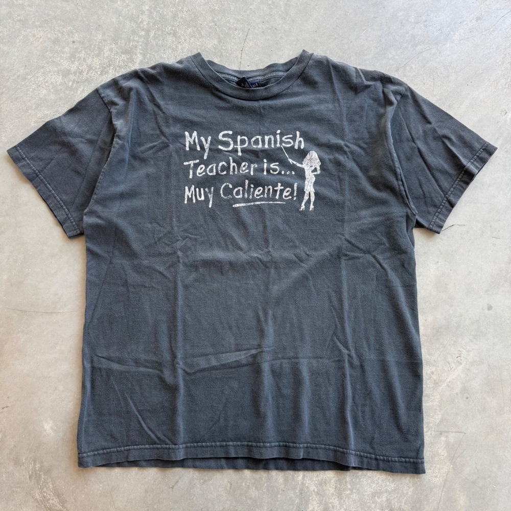 Vintage Aeropostale Mens Spanish Teacher Muy Caliente Graphic T-Shirt XL